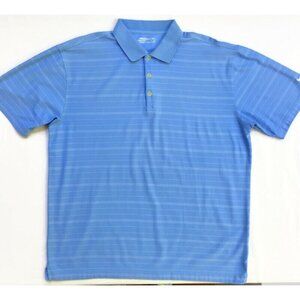 Nike Golf Polo Fit Dry Shirt Mens Large Light Blue White Stripe Performance